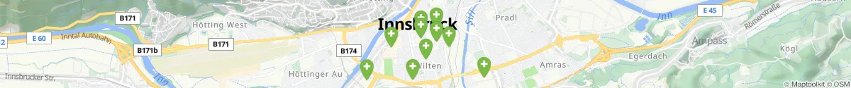 Kartenansicht für Apotheken-Notdienste in der Nähe von Wilten (Innsbruck  (Stadt), Tirol)